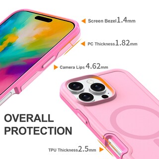 Foto 4 | Foto 4 | Funda Magnética Anticaída Para Iphone 16 Pro, Rosa Y Morado - Venta Internacional.