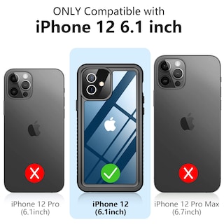 Foto 7 | Foto 7 | Funda De Teléfono Temdan Impermeable Ip68 Para Iphone 12 De 6.1 Pulgadas, Negra - Venta Internacional.