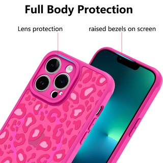 Foto 3 | Foto 3 | Funda Kanghar Para Iphone 13 Pro Max Con Estampado De Leopardo Rosa Intenso - Venta Internacional.