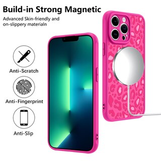 Foto 5 | Foto 5 | Funda Kanghar Para Iphone 13 Pro Max Con Estampado De Leopardo Rosa Intenso - Venta Internacional.