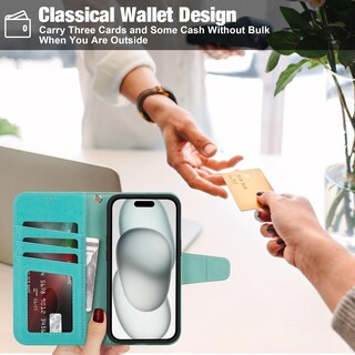 Foto 7 | Foto 7 | Funda De Teléfono Compatible Con Iphone 15 De 6.1 Pulgadas Con Tarjetero - Venta Internacional.