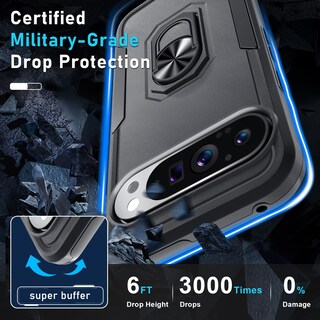Foto 4 | Foto 4 | Funda De Teléfono Janmitta Para Google Pixel 9/9 Pro Con Protector Negro - Venta Internacional.