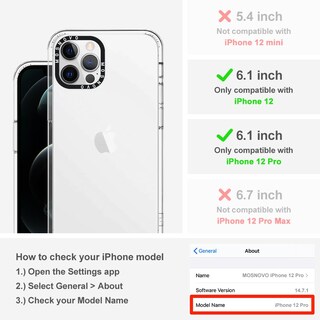 Foto 2 | Foto 2 | Funda De Teléfono Mosnovo Para Iphone 12 Y Iphone 12 Pro, Tpu Transparente - Venta Internacional.
