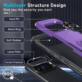 Foto 3 | Foto 3 | Funda De Teléfono Janmitta Para Google Pixel 9/9 Pro Con Protector 2024 - Venta Internacional.