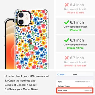 Foto 2 | Foto 2 | Funda De Teléfono Mosnovo Para Iphone 12 Y Iphone 12 Pro Little Flowers - Venta Internacional.