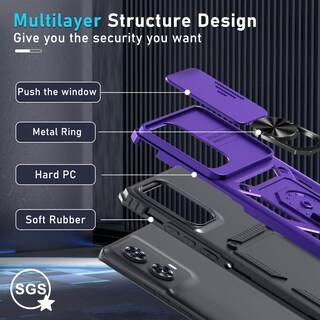 Foto 4 | Foto 4 | Funda Para Teléfono Janmitta Compatible Con Moto Edge 2024, Color Morado - Venta Internacional.