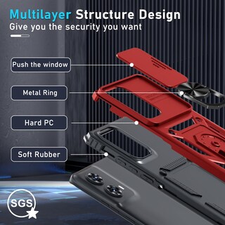 Foto 4 | Foto 4 | Funda De Teléfono Janmitta Compatible Con Moto Edge 2024 Roja - Venta Internacional.