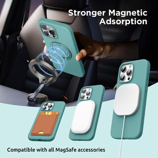 Foto 6 | Foto 6 | Funda Surphy Con Soporte Magnético Para Iphone 16 Pro Max, Color Verde - Venta Internacional.