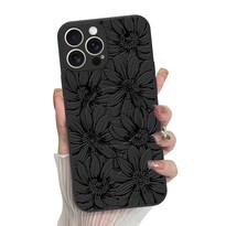 Funda De Teléfono Mzelq Para Iphone 13 Pro Max De Silicona Negra Con Estampado Floral - Venta Internacional.
