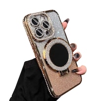 Funda De Teléfono Fycyko Para Iphone 13 Pro Con Espejo Y Soporte Dorado - Venta Internacional.