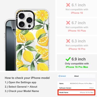 Foto 2 | Foto 2 | Funda De Teléfono Mosnovo Para Iphone 16 Pro Max Buffertech Lemon - Venta Internacional.