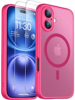 Funda Magnética Spidercase Para Iphone 16 Plus, Rosa Roja - Venta Internacional.