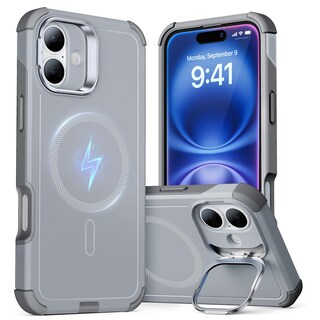 Foto 1 | Foto 1 | Funda Esr Para Iphone 16 Con Soporte De 23 M, Protección Contra Caídas, Gris Claro - Venta Internacional.