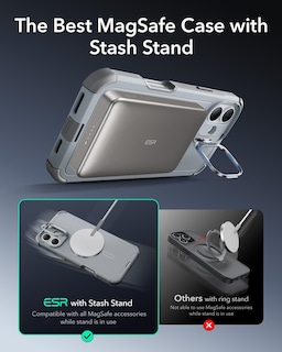 Foto 6 | Foto 6 | Funda Esr Para Iphone 16 Con Soporte De 23 M, Protección Contra Caídas, Gris Claro - Venta Internacional.