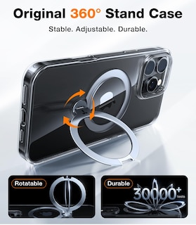 Foto 2 | Foto 2 | Funda Para Teléfono Torras 360° Spin Con Soporte Magnético Para Iphone 16 Pro, Transparente - Venta Internacional.