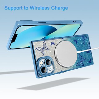 Foto 2 | Foto 2 | Funda De Teléfono Aigomara Para Iphone 13, Diseño De Mariposas, Color Azul - Venta Internacional.