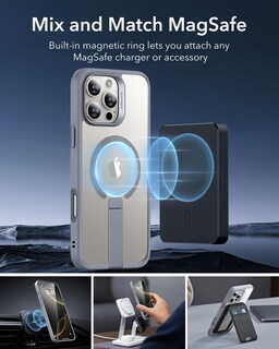 Foto 6 | Foto 6 | Funda De Teléfono Esr Para Iphone 16 Pro Max Con Soporte Magsafe Clear Grey - Venta Internacional.