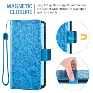 Foto 4 | Foto 4 | Funda Para Teléfono Móvil Wallet + Cristal Templado Zte Blade V20 Smart Blue - Venta Internacional