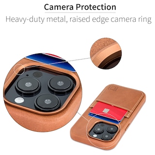 Foto 4 | Foto 4 | Funda De Piel Auténtica Dockem Para Iphone 14 Pro, Color Marrón Claro - Venta Internacional.