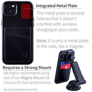 Foto 4 | Foto 4 | Tarjetero Dockem De Piel Auténtica Para Iphone 15 Plus, Color Negro - Venta Internacional.