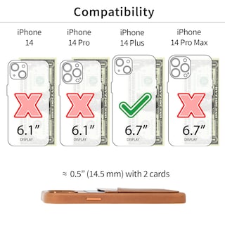 Foto 2 | Foto 2 | Funda De Piel Auténtica Dockem Para Iphone 14 Plus, Color Marrón Claro - Venta Internacional.