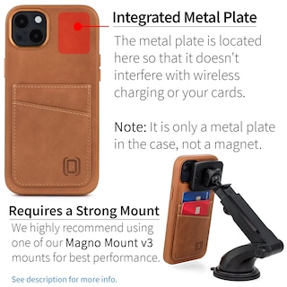 Foto 3 | Foto 3 | Funda De Piel Auténtica Dockem Para Iphone 14 Plus, Color Marrón Claro - Venta Internacional.