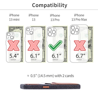 Foto 2 | Foto 2 | Tarjetero Dockem Fabric Para Iphone 13 Pro 6.1 Con Cartera Gris - Venta Internacional.
