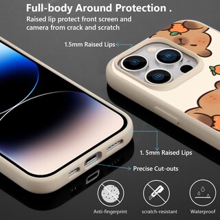 Foto 2 | Foto 2 | Funda Para Teléfono Joyland Cute Orange Capybara Para Iphone 14 Pro Max - Venta Internacional.