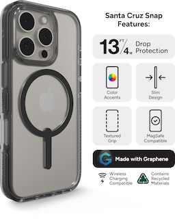 Foto 3 | Foto 3 | Funda De Teléfono Zagg Santa Cruz Snap Para Iphone 16 Pro Negra - Venta Internacional.