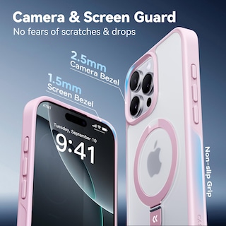 Foto 6 | Foto 6 | Funda De Teléfono Casekoo Diseñada Para Iphone 16 Pro Con Soporte Rosa - Venta Internacional.