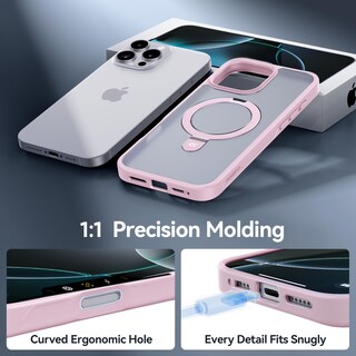 Foto 7 | Foto 7 | Funda De Teléfono Casekoo Diseñada Para Iphone 16 Pro Con Soporte Rosa - Venta Internacional.