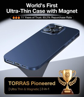 Foto 2 | Foto 2 | Funda De Teléfono Torras Magnetic Slim Fit Para Iphone 16 Pro, Color Azul - Venta Internacional.