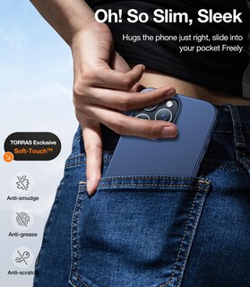 Foto 6 | Foto 6 | Funda De Teléfono Torras Magnetic Slim Fit Para Iphone 16 Pro, Color Azul - Venta Internacional.