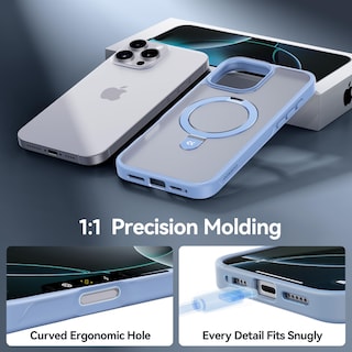 Foto 7 | Foto 7 | Funda De Teléfono Casekoo Diseñada Para Iphone 16 Pro Max, Color Azul Claro - Venta Internacional.