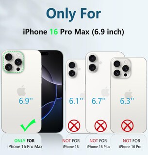 Foto 2 | Foto 2 | Funda De Teléfono Fntcase Para Iphone 16 Pro-max De Grado Militar, Negra - Venta Internacional.
