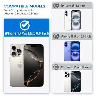 Foto 2 | Foto 2 | Funda De Teléfono Vego Para Iphone 16 Pro Max Con Funda De Cámara Negra - Venta Internacional.