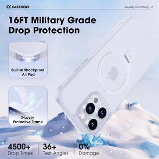 Foto 4 | Foto 4 | Funda De Teléfono Casekoo Diseñada Para Iphone 13 Pro Max, Color Blanco Esmerilado - Venta Internacional.