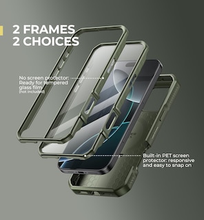 Foto 6 | Foto 6 | Funda Dexnor Para Iphone 16 Pro Max Con Cámara Deslizante, Color Verde Militar - Venta Internacional.