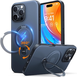 Foto 1 | Foto 1 | Funda Para Teléfono Torras, Mejorada, Giro De 360°, Soporte Magnético Para Iphone 16 Pro Max, Negra - Venta Internacional.