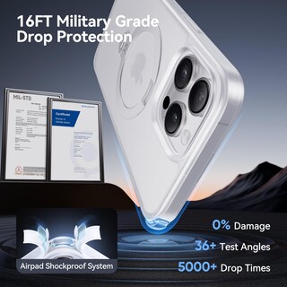 Foto 5 | Foto 5 | Funda Casekoo Para Iphone 16 Pro Con Soporte De 360°, Color Blanco - Venta Internacional.