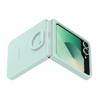 Foto 7 | Foto 7 | Funda De Silicona Para Samsung Galaxy Z Flip 6 Con Anillo, Color Menta - Venta Internacional.