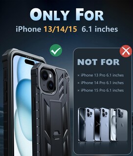 Foto 2 | Foto 2 | Funda De Teléfono Fntcase Para Iphone 15, Grado Militar, Negra De 6.1 Pulgadas - Venta Internacional.