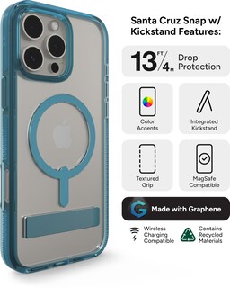 Foto 3 | Foto 3 | Funda Zagg Santa Cruz Snap Con Soporte Para Iphone 16 Pro Max - Venta Internacional.