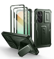 Funda Dexnor Para Samsung Galaxy S24 Fe Con Funda De Cámara, Color Verde Militar - Venta Internacional.