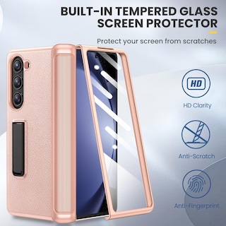 Foto 4 | Foto 4 | Funda De Teléfono Ruky Para Samsung Galaxy Z Fold 5 Con Soporte Dorado - Venta Internacional.