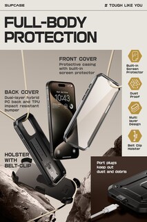 Foto 5 | Foto 5 | Funda Para Teléfono Supcase Unicorn Beetle Pro Para Iphone 15 Pro, Color Negro - Venta Internacional.