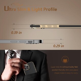 Foto 4 | Foto 4 | Funda De Teléfono Lohasic Para Iphone 16 Pro De Piel Negra Y Dorada - Venta Internacional.