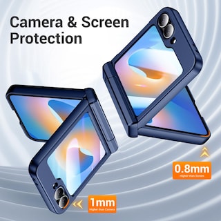 Foto 5 | Foto 5 | Funda De Teléfono Temdan Para Samsung Galaxy Z Flip 6, Color Azul Marino - Venta Internacional.