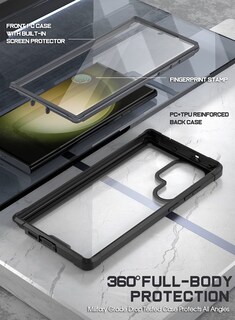 Foto 2 | Foto 2 | Funda Poetic Guardian Para Galaxy S23 Ultra 5g De 6,8 Pulgadas, Color Negro Y Transparente - Venta Internacional.