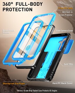 Foto 3 | Foto 3 | Funda Poetic Revolution Para Samsung Galaxy S24 Fe 5g 2024, Color Azul Claro - Venta Internacional.